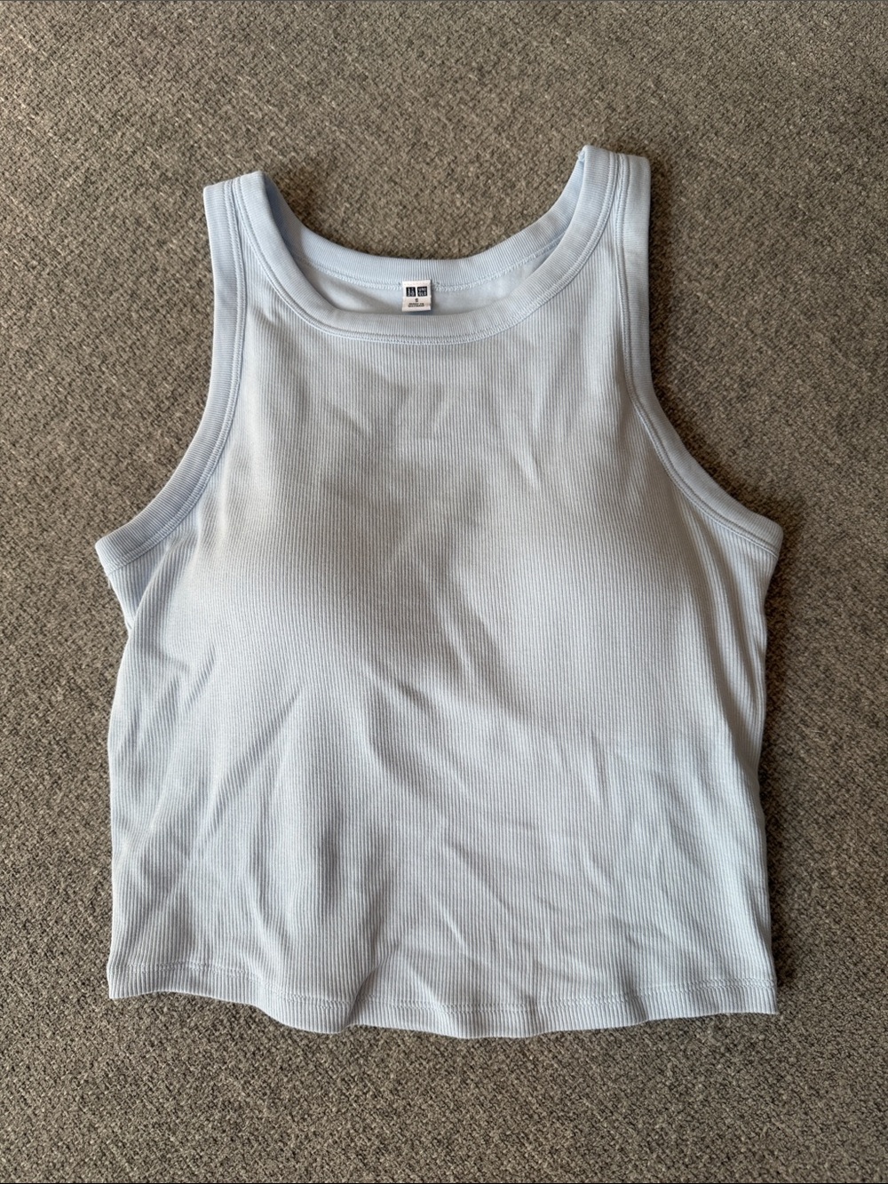 Uniqlo Pale Blue Ribbed Crop Bra Top